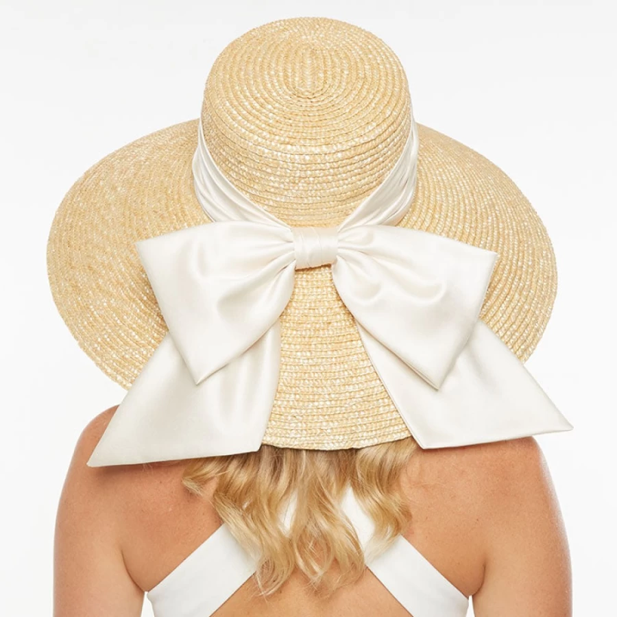 Eugenia Kim Mirabel Women's Neutral Satin Bow Hat