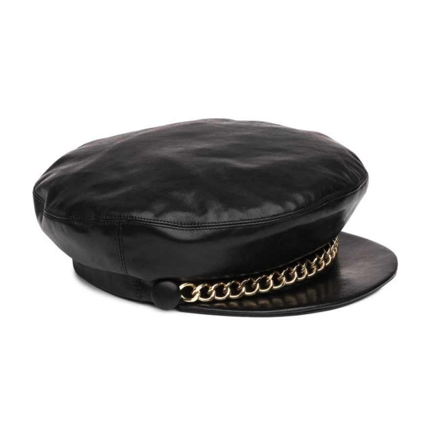 Eugenia Kim Marina Black Leather Hat for Women